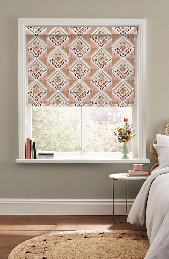 Room with boho geometric design roller blind form Cath Kidston