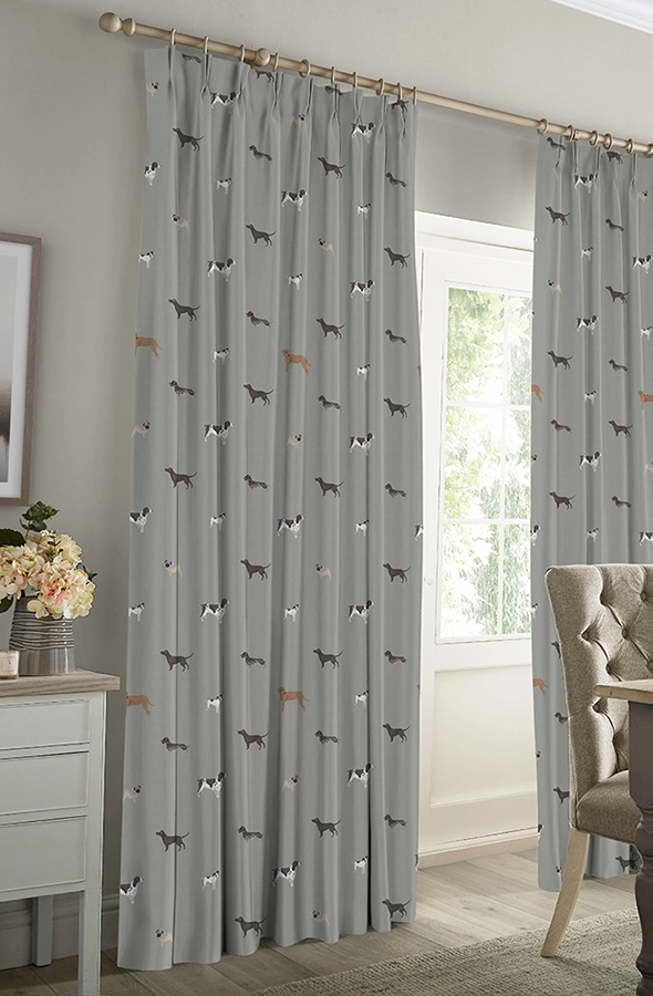 Room with dog design curtains from Sophie Allport
