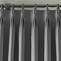 Curtains with triple pinch pleat headings