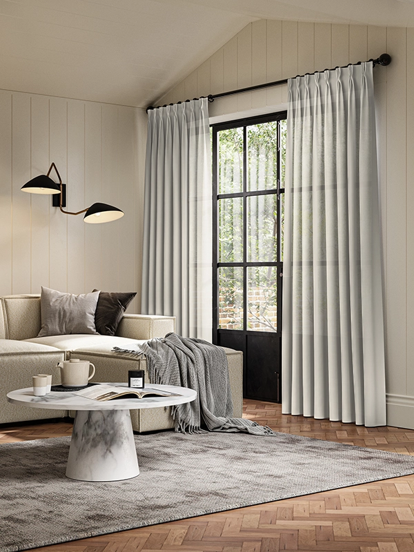 White sheer curtains from illumin8's Loom collection