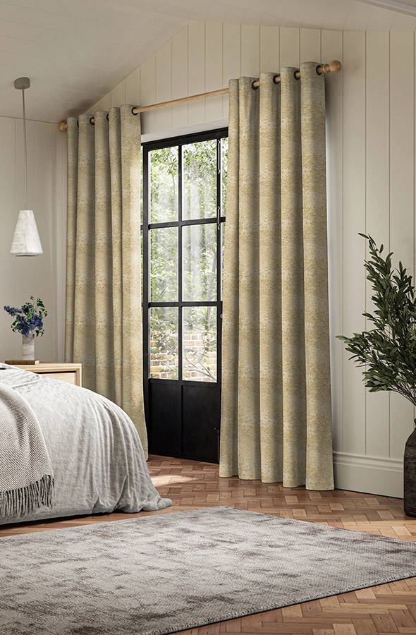 Yellow Linear Floral Curtains from Simply Softs Collection