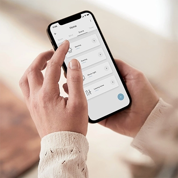 Electric blinds control with a mobile app