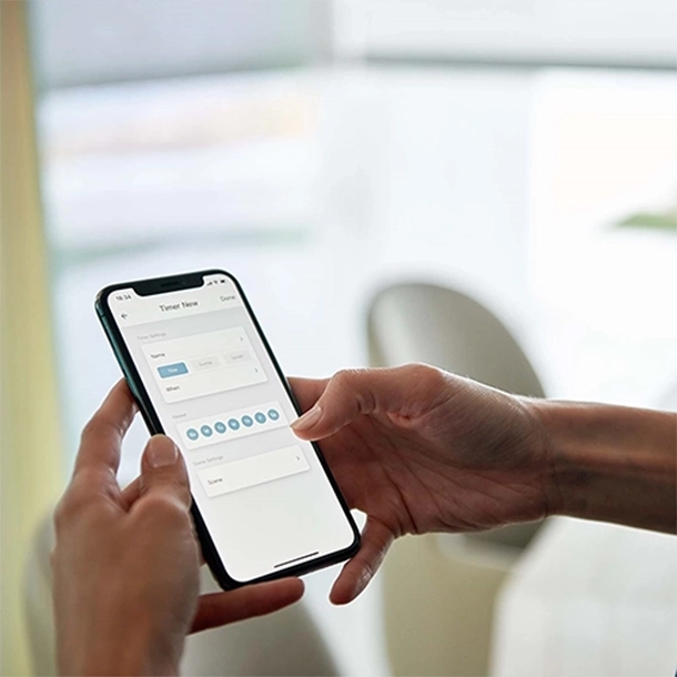 Automatic setting of the electric blinds based on a timer